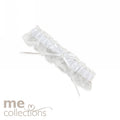 Wedding Garter With Lace Me Pearl Heart & Diamante White