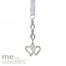 Wedding Charm Me Double Diamante Heart