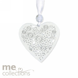 Wedding Charm Me Floral Carved Wooden Heart