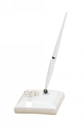 Wedding Signature Pen Me With Diamante Heart Ivory