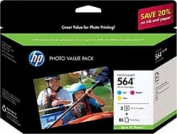 Inkjet Photo Value Pack Hp 564 (C,M,Y + 6X4 Paper)