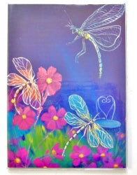 Note Book C/Land A5 H/C W/Jacket Ruled  Pansies & Dragonfly