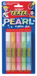 Glitter Glue Texta 5 Pearl Colours 10.5Ml