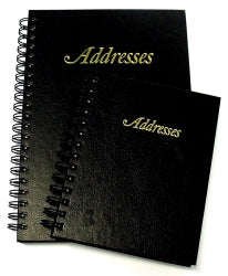 Address Book C/Land 125X185 H/C Spiral L/Grain Blk