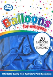 Balloons Alpen 30Cm Standard Blue Pk20