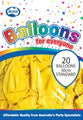 Balloons Alpen 30Cm Standard Yellow Pk20