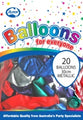 Balloons Alpen 30Cm Metallic Mixed Colours Pk20