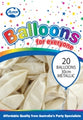 Balloons Alpen 30Cm Metallic White Pk20