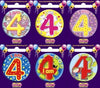 Badges Alpen Small I Am Four 6 Asstd