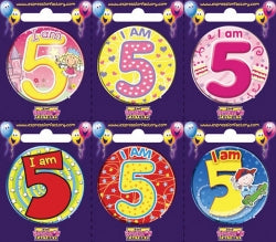 Badges Alpen Small I Am Five 6 Asstd