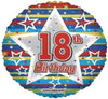 Balloon Alpen Foil Helium 46Cm 18Th Birthday Stars