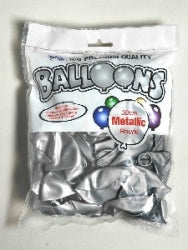 Balloons Alpen 30Cm Metallic Silver Pk100