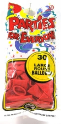 Balloons Alpen 25Cm Red 30'S