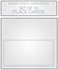 Place Card Set Silver Pearl Embossed