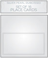 Place Card Set Silver Pearl Embossed