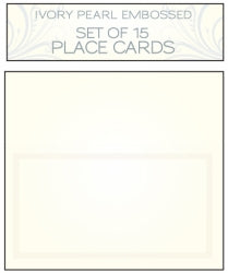 Place Card Set Ivory Pearl Embossed