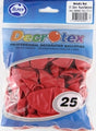 Balloons Decrotex 30Cm Round Metallic Red Pk25