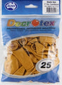 Balloons Decrotex 30Cm Round Metallic Gold Pk25