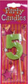 Candles Azrah Numerals No.5  Asst. Colours