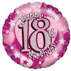 Balloons Alpen 45Cm Holographic 18 Th Birthday Pink