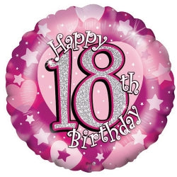 Balloons Alpen 45Cm Holographic 18 Th Birthday Pink