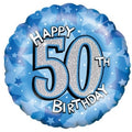 Balloons Alpen 45Cm Holographic 50Th Birthday Blue