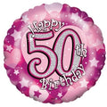 Balloons Alpen 45Cm Holographic 50Th Birthday Pink