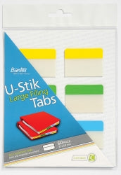 Filing Tabs U-Stik 37X50Mm Coloured Tab 60'S