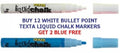 Marker Liquid Chalk Texta 8G Bullet White Bonus Buy 12 Get 2 Blue Free