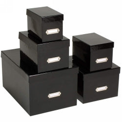 Box Nesting Marbig Simple Storage Multi Use Set Of 5 Black