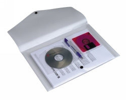 Document Wallet Marbig F/C Pp With Disk/Cd Holder Clear