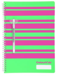 Notebook Colourhide A4 Designer Green Stripes 120Pg