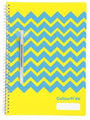 Notebook Colourhide A4 Designer Yellow Chevron 120Pg