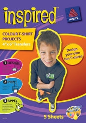 Paper Transfer Inspired Coloured T-Shirt 6X4 Pk5