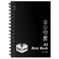 Note Book Spirax P570 PP A5 S/O 200Pg Black