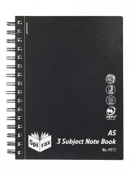 Note Book Spirax P572 Pp 3 Subject A5 S/O 300Pg Black