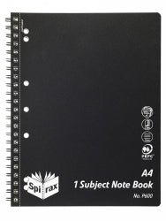 Note Book Spirax P600 Pp 1 Subject A4 S/O 200Pg Black