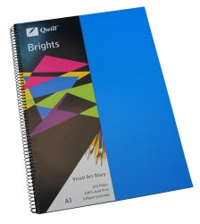 Visual Art Diary Quill A3 Brights Blue 60Lf