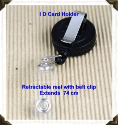 Id Card Holder Retract Cord W/Belt Clip