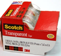 Tape Scotch Transparent 3157S 19X7.6M Pk3 H/Sell