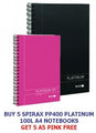 Note Book Spirax Pp400 A4 Platinum 100Lf Bonus 5 Spirax 405 Platinum A5 Pin