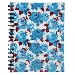 Note Book Spirax 511 A5 Ruled H/C Spiral Floral Blue