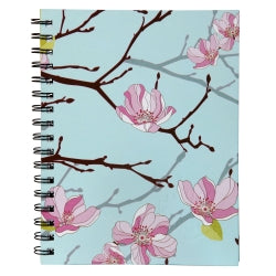 Note Book Spirax 511 A5 Ruled H/C Spiral Floral Pink