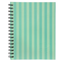 Note Book Spirax 511 A5 Ruled H/C Spiral Stripe Green