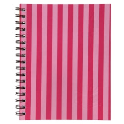 Note Book Spirax 511 A5 Ruled H/C Spiral Stripe Pink