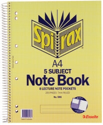 Note Book Spirax 596 A4 5 Subject S/O