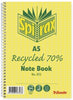 Spirax Recycled Note Book 812 A5 120P 5'S