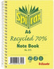 Spirax Recycled Note Book 813 A6 100P 5'S