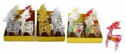 Xmas Glitter Standing Reindeer Assorted