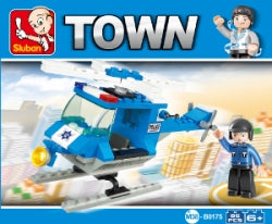 Toy Building Blocks Sluban Town Police Helicopter 85 Pce